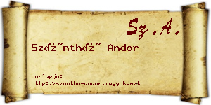Szánthó Andor névjegykártya