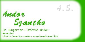 andor szantho business card